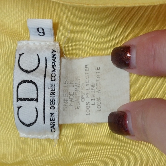 Caren Desiree Company Women's Canary Yellow Dress* Size 6* Excellent Used Cond* - Picture 3 of 6